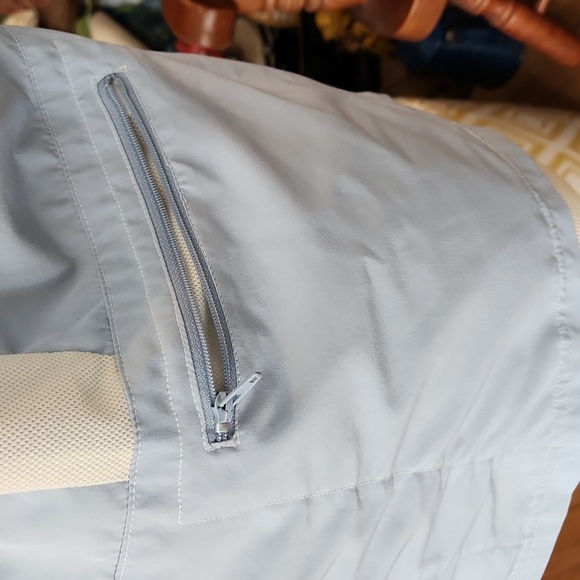 Club Ride Baby Blue & Cream Zippered And Button Front Camp Style Shirt 3 Pockets - Picture 6 of 14